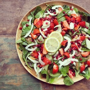 zomer aardbeien salade green happiness